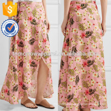 New Fashion Printed Linen Wrap Maxi Skirt DEM/DOM Manufacture Wholesale Fashion Women Apparel (TA5141)